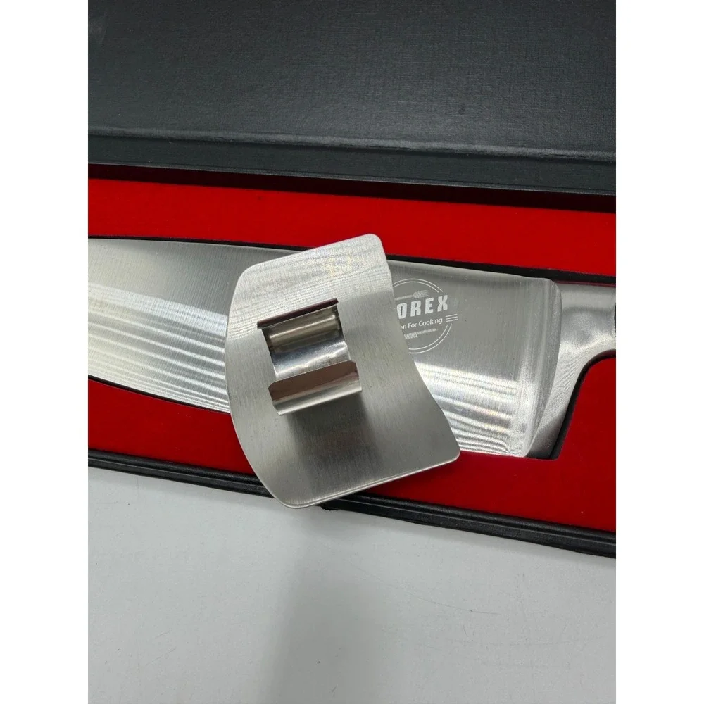 Viorex Pro Chef Knife 8in German Steel Hand Guard Finger Protector AS IS